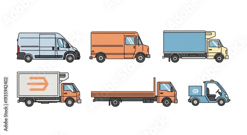 Collection of Various Delivery Trucks.