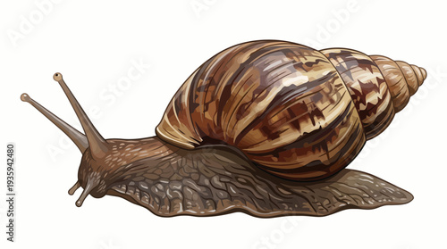 vector snail on a white background