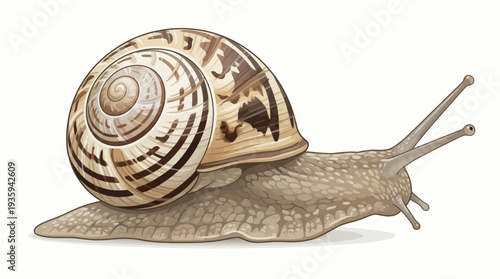 vector snail on a white background
