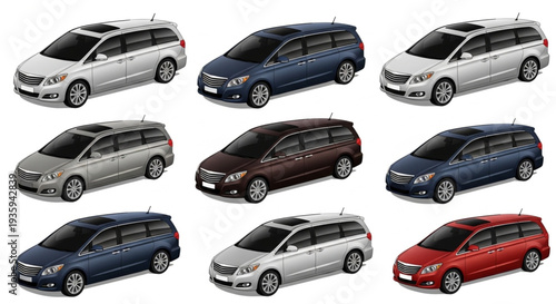 Collection of Various Minivans Vehicles.