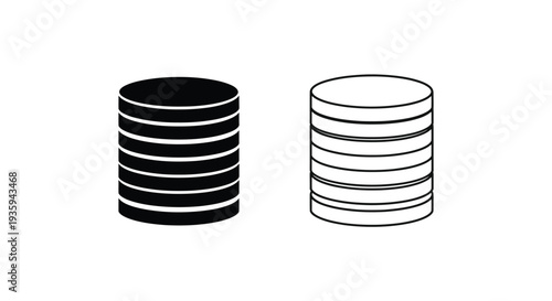 Minimalist stacked cylinder designs Vector