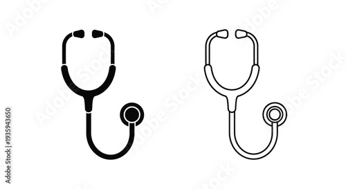 Medical stethoscope icons set Vector