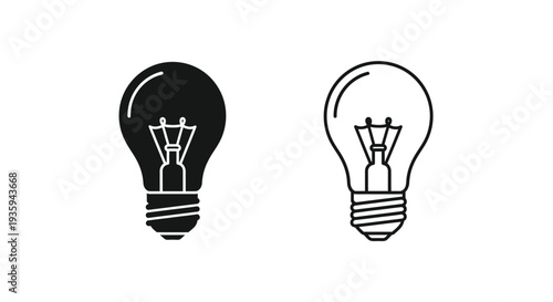 Lightbulb idea comparison design Vector