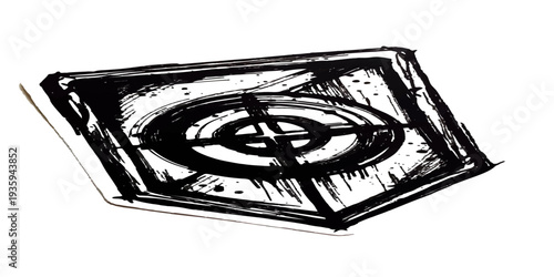 sheld Hand-Drawn Gas Stove Burner Sketch Illustration