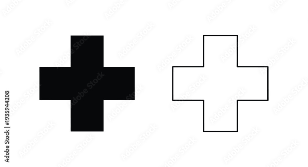 Fototapeta premium Black and white cross symbols design Vector