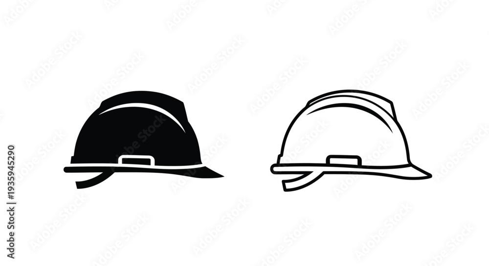 Fototapeta premium Hard hat designs - safety gear icons Vector