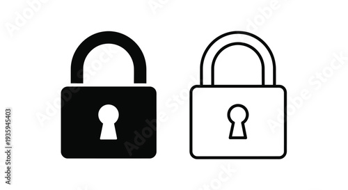 Secure lock icons set design Vector