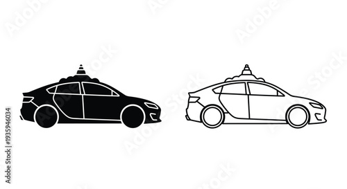 Police car icons modern design Vector