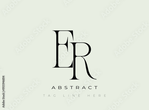 ER Abstract Monogram. Corporate identity and premium design projects seeking a refined modern look.