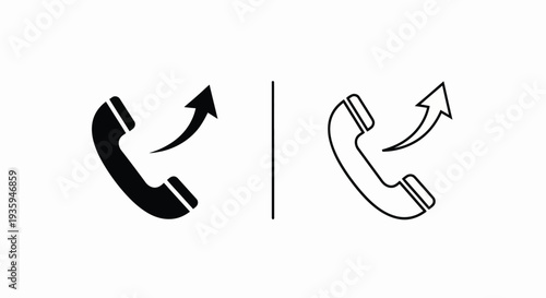 Modern call icon set with arrow Vector