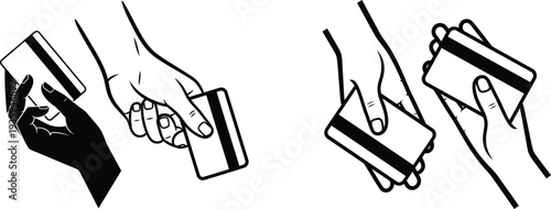 Illustration of proper credit card handling techniques