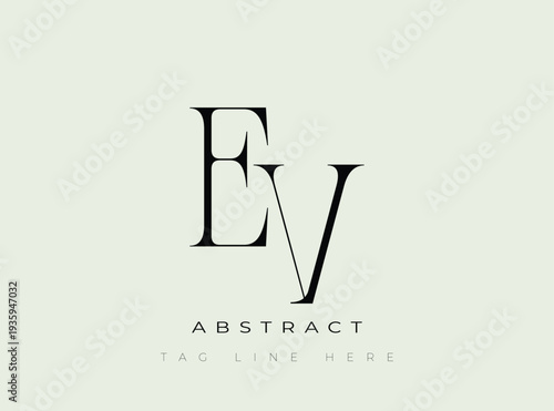 EV Abstract Monogram. Corporate identity and premium design projects seeking a refined modern look.