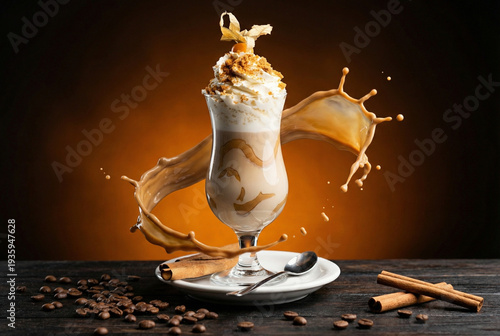 still life with coffee beans and cinnamon