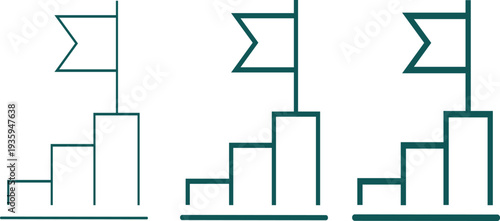 Modern Teal Corporate Growth Arrow Bar Chart Logo Design Isolated Minimal Business Success Graph Icon Vector Set