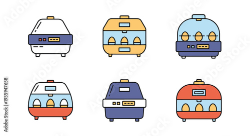Egg incubator Line art vector minimal smooth color
