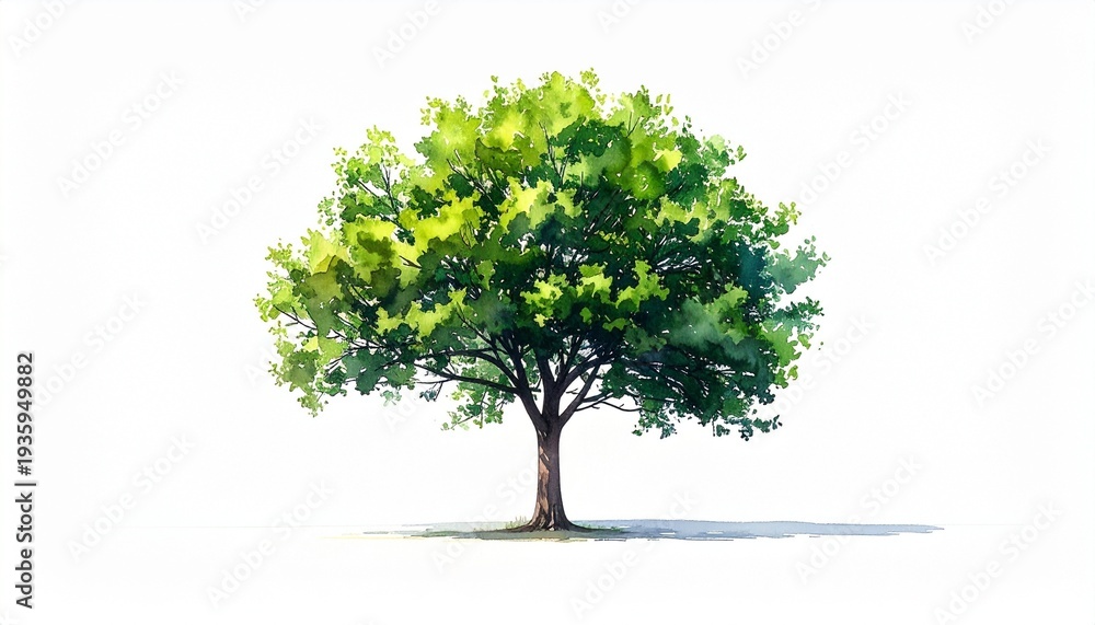 Obraz premium Green Deciduous Tree with Rounded Canopy