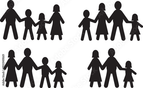 Family Silhouettes: Illustrating the bonds of family in various configurations, these minimalist silhouettes represent the essence of unity, love, and support.