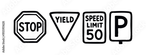 Doodle Road and Traffic Signs Collection