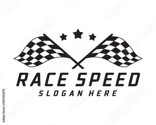 Race flag design concepts, speed flag vector illustration, racing symbol icon, motorsport badge, creative icon set, simple design graphic