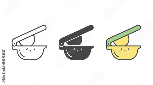 Juicer Squeezing Lemon on White Background Vector Illustration