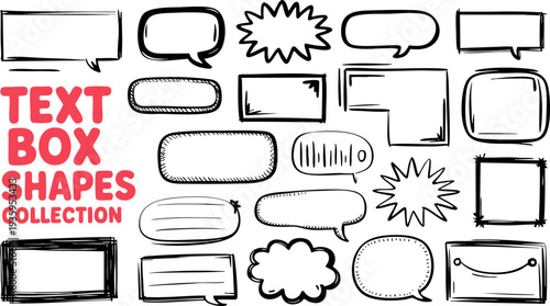 Hand-drawn text box shapes collection for infographics and presentations Vector