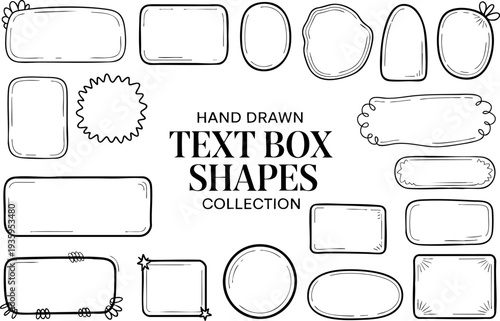 Hand-drawn text box shapes collection for design and illustration Vector