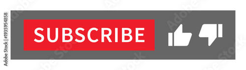 Subscribe button with like and dislike icons social media interface element for video channel promotion content engagement notification banner digital marketing illustration