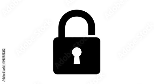 Black Padlock with White Keyhole.