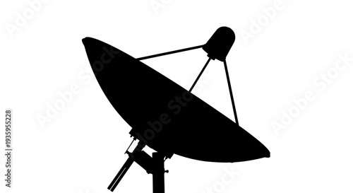 Black satellite dish antenna equipment.