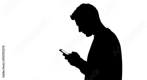 Man looking at his cell phone.