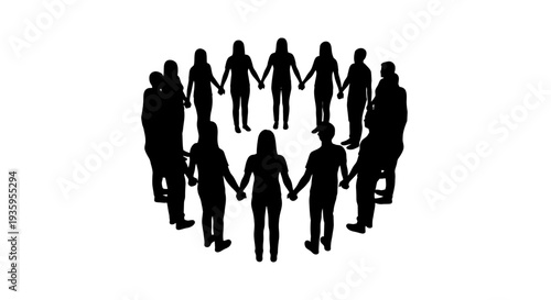 Diverse Group of People Holding Hands.