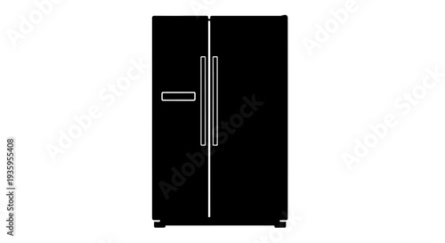 Modern Double Door Refrigerator Appliance.