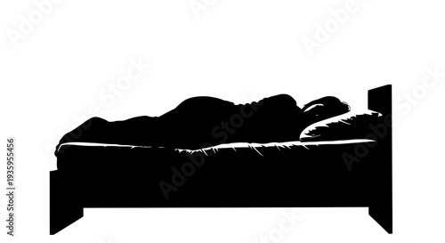 Silhouette of a person sleeping.