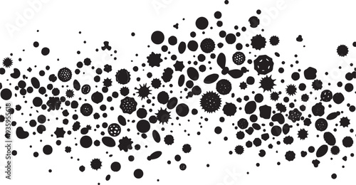 Abstract Particle Explosion Silhouette