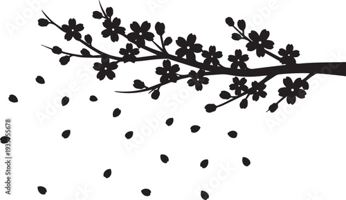 Cherry Blossom Branch Silhouette