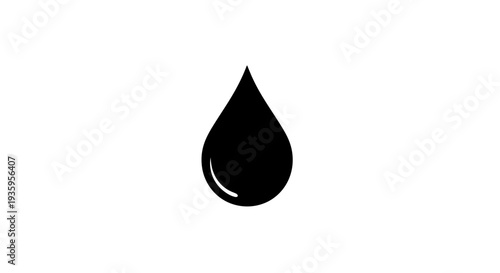 Single black oil droplet isolated.