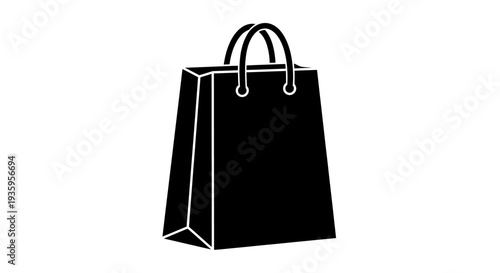Black shopping bag with handles.