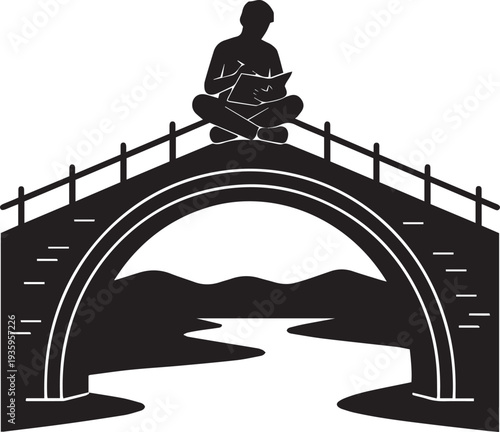 Meditation Bridge Arch Silhouette