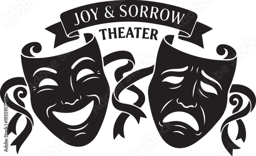 Theater Drama Masks Joy Sorrow Silhouette
