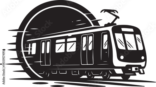 Tram Tunnel Silhouette