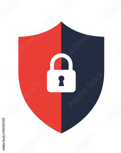 Shield with Lock Security Protection Icon.
