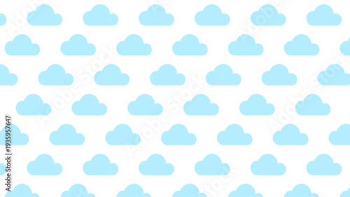 Light Blue Clouds Pattern on White Background.
