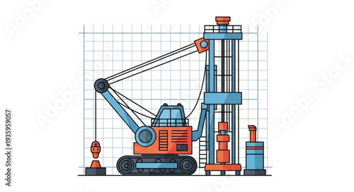 Heavy duty drilling rig for industrial construction projects.