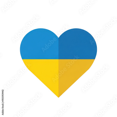 Ukrainian heart symbol with blue and yellow colors
