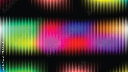 Neon glass gradient design deep midnight. Sharp ribbed distortion, cinematic glow; futuristic texture background, vector illustration