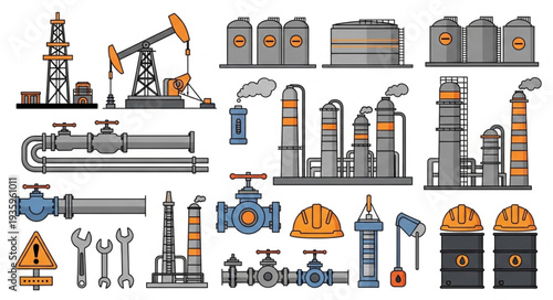 Industrial oil and gas extraction and processing equipment collection.