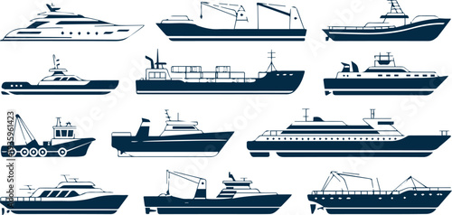 Yacht charter fleet at marina berth