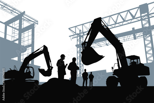 Excavation and earthmoving operations at site