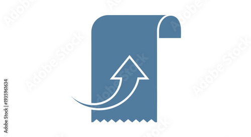 Blue Receipt with White Arrow Icon.