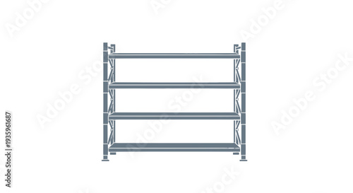 Metal Shelving Unit with Four Tiers.